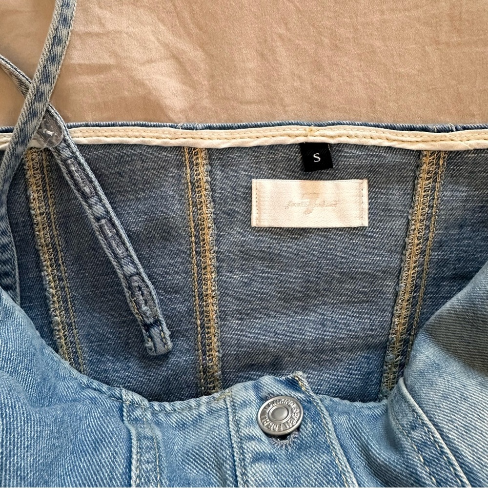 7 for all mankind bustier denim crop top - Picture 5 of 6